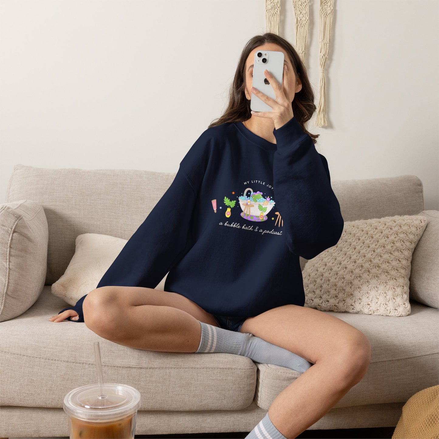 A Bubble Bath & a Podcast Crewneck Sweatshirt