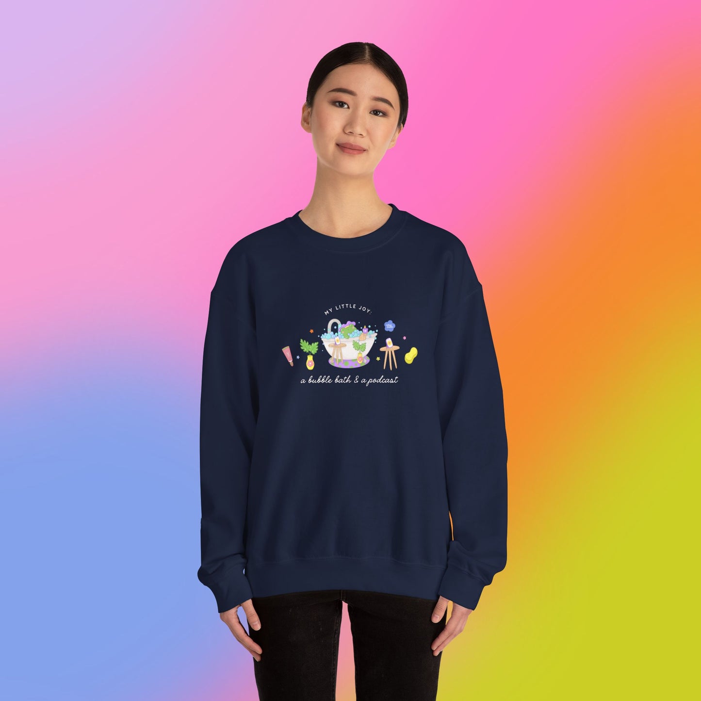 A Bubble Bath & a Podcast Crewneck Sweatshirt