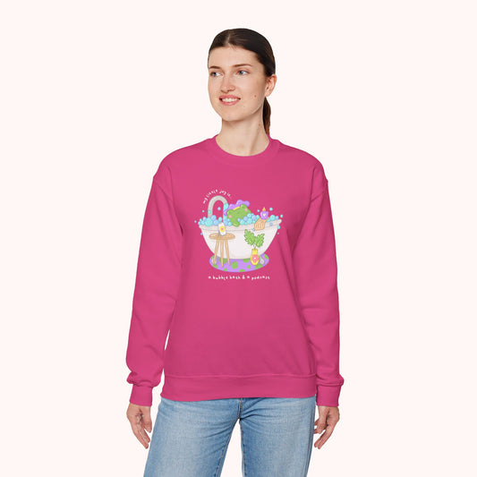 A Bubble Bath & a Podcast Crewneck Sweatshirt