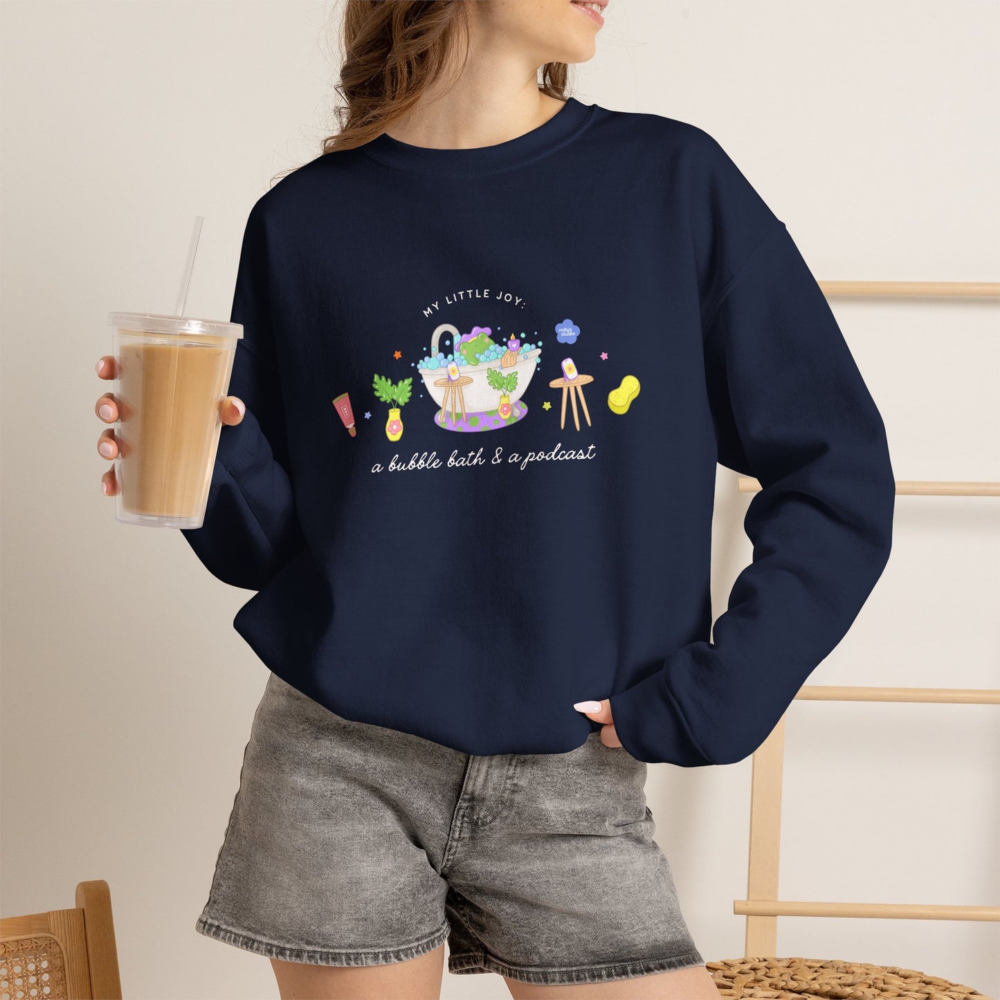 A Bubble Bath & a Podcast Crewneck Sweatshirt