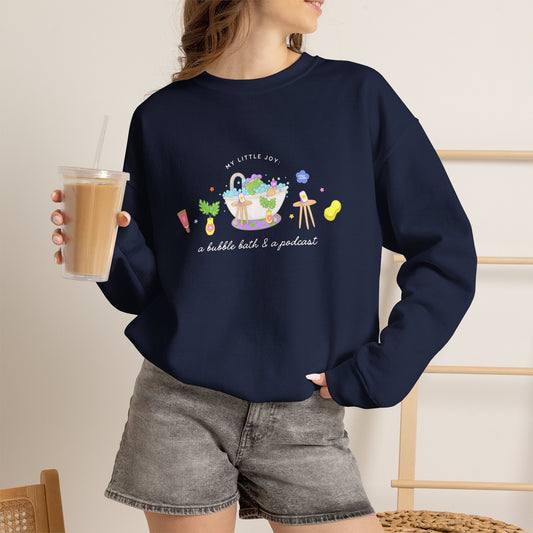A Bubble Bath & a Podcast Crewneck Sweatshirt