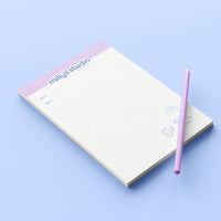 A5 Milly's Studio School Essentials Notepad - Lilac Grid Design