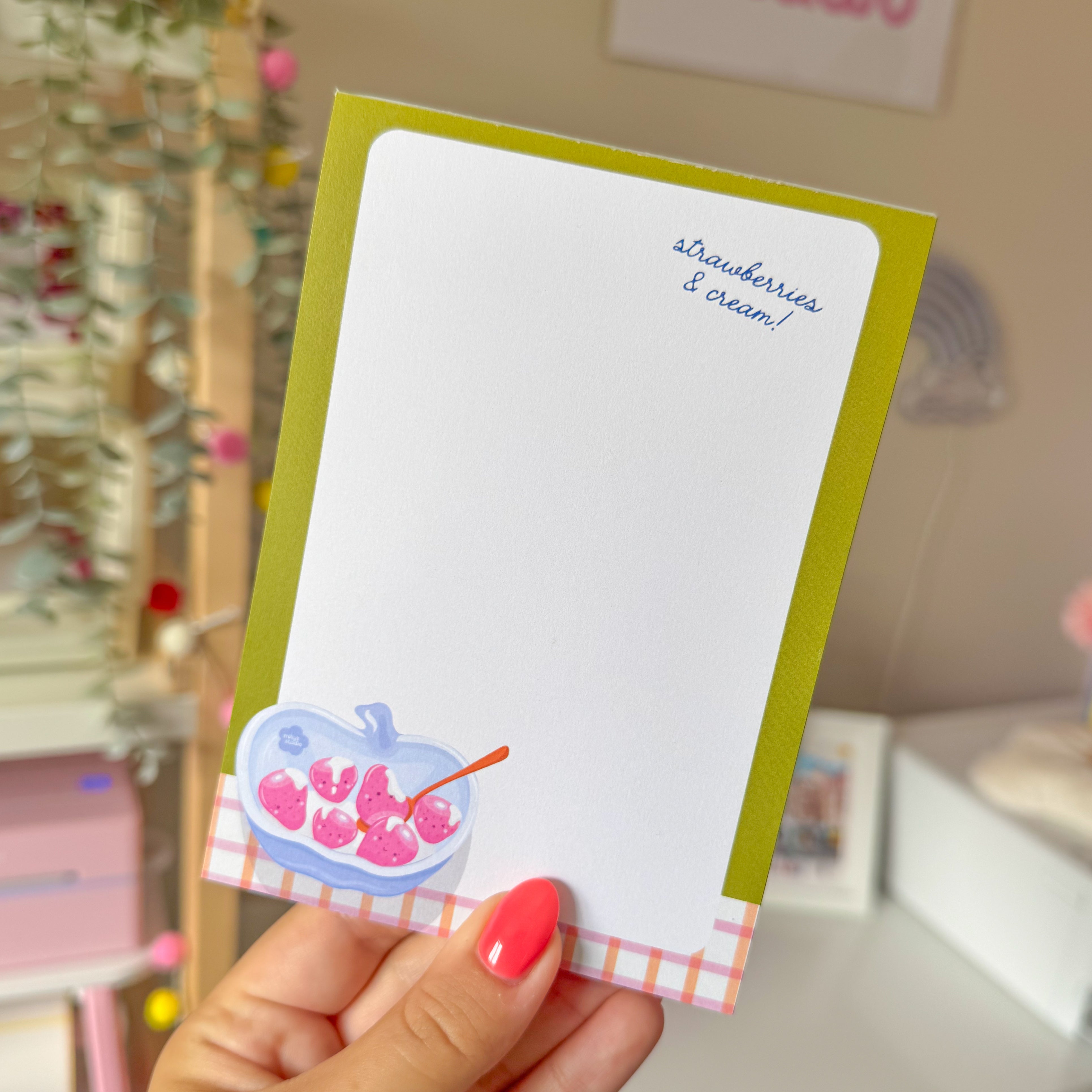 Strawberries and Cream Notepad