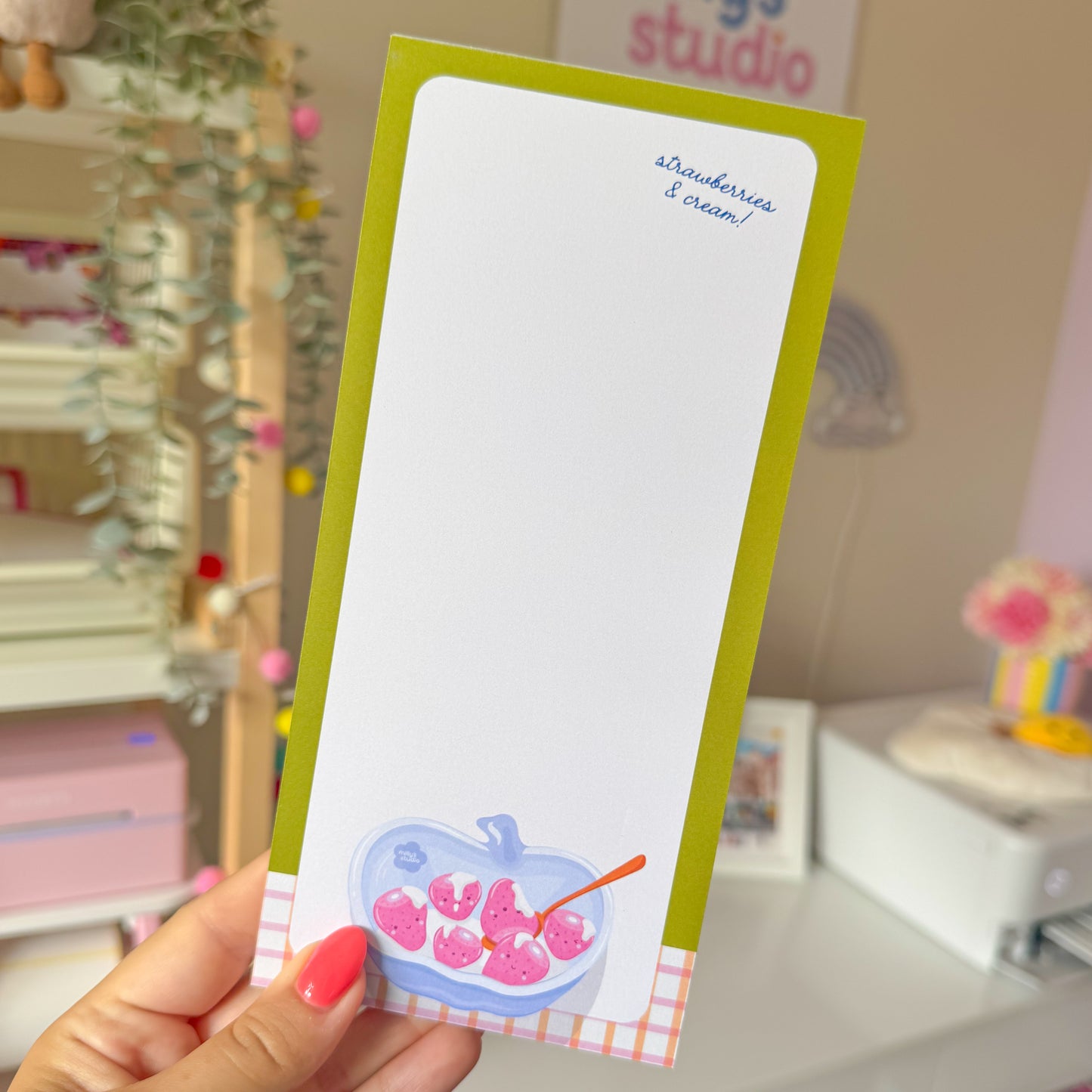 Strawberries and Cream Large Notepad