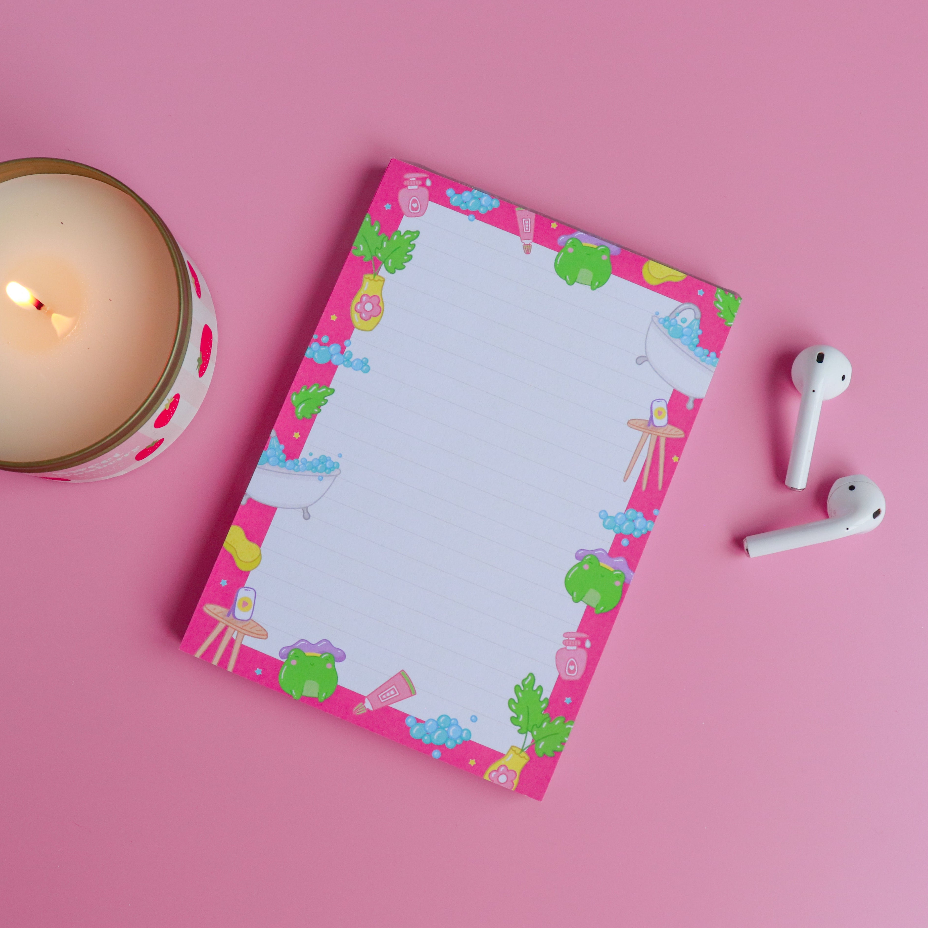 A Bubble Bath & a Podcast Notepad
