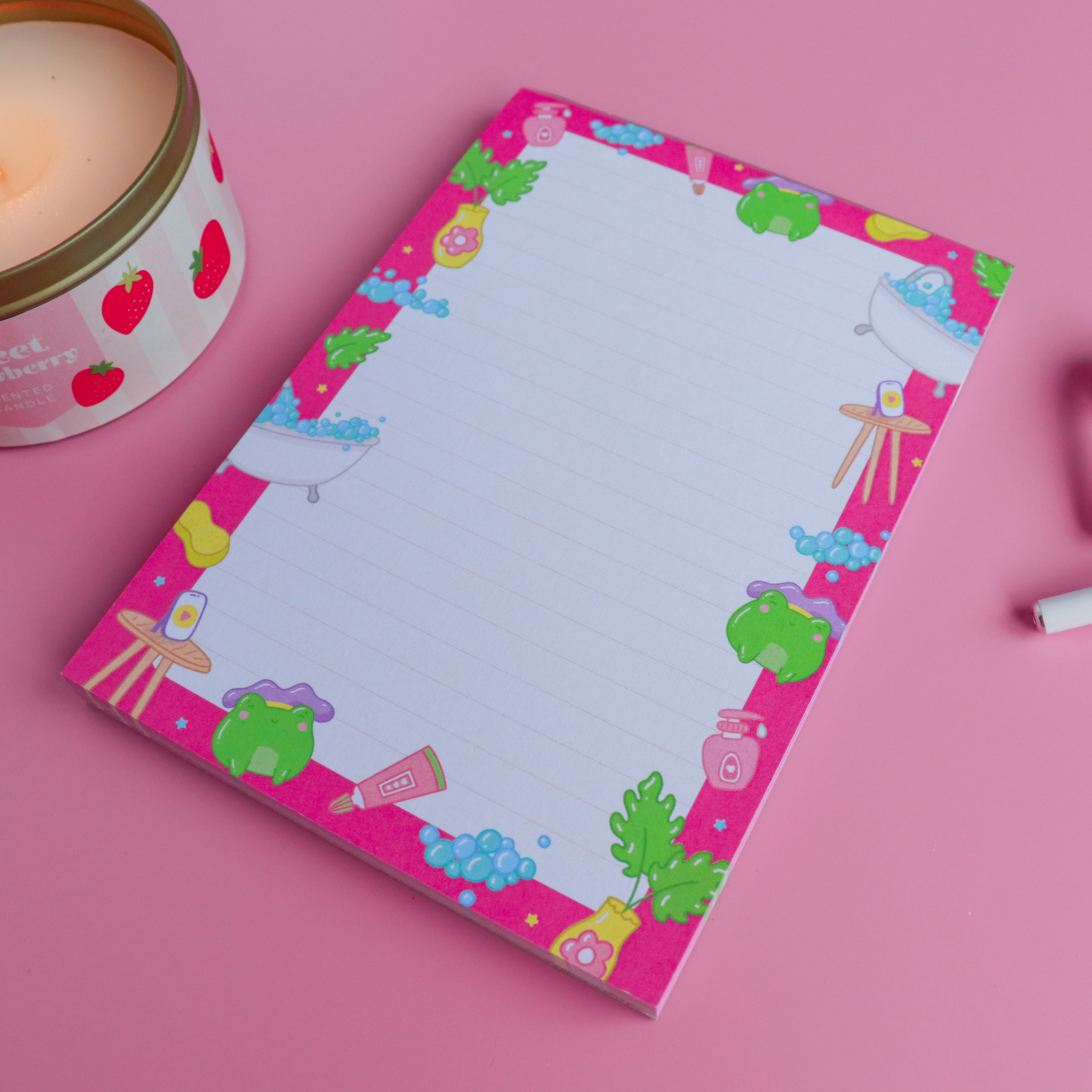 A Bubble Bath & a Podcast Notepad