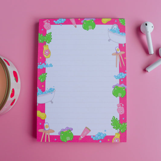A Bubble Bath & a Podcast Notepad