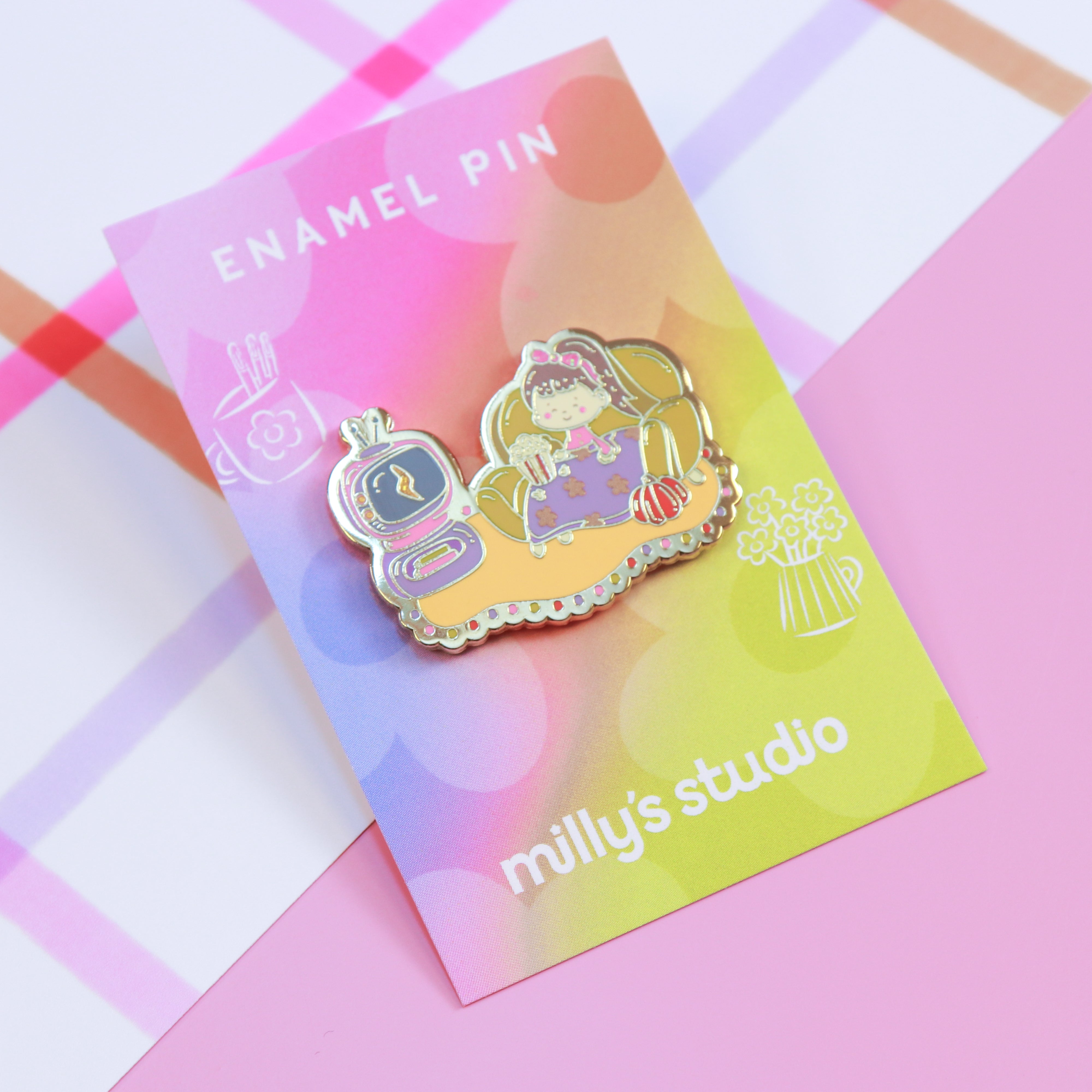 Blankets & Blockbusters Enamel Pin