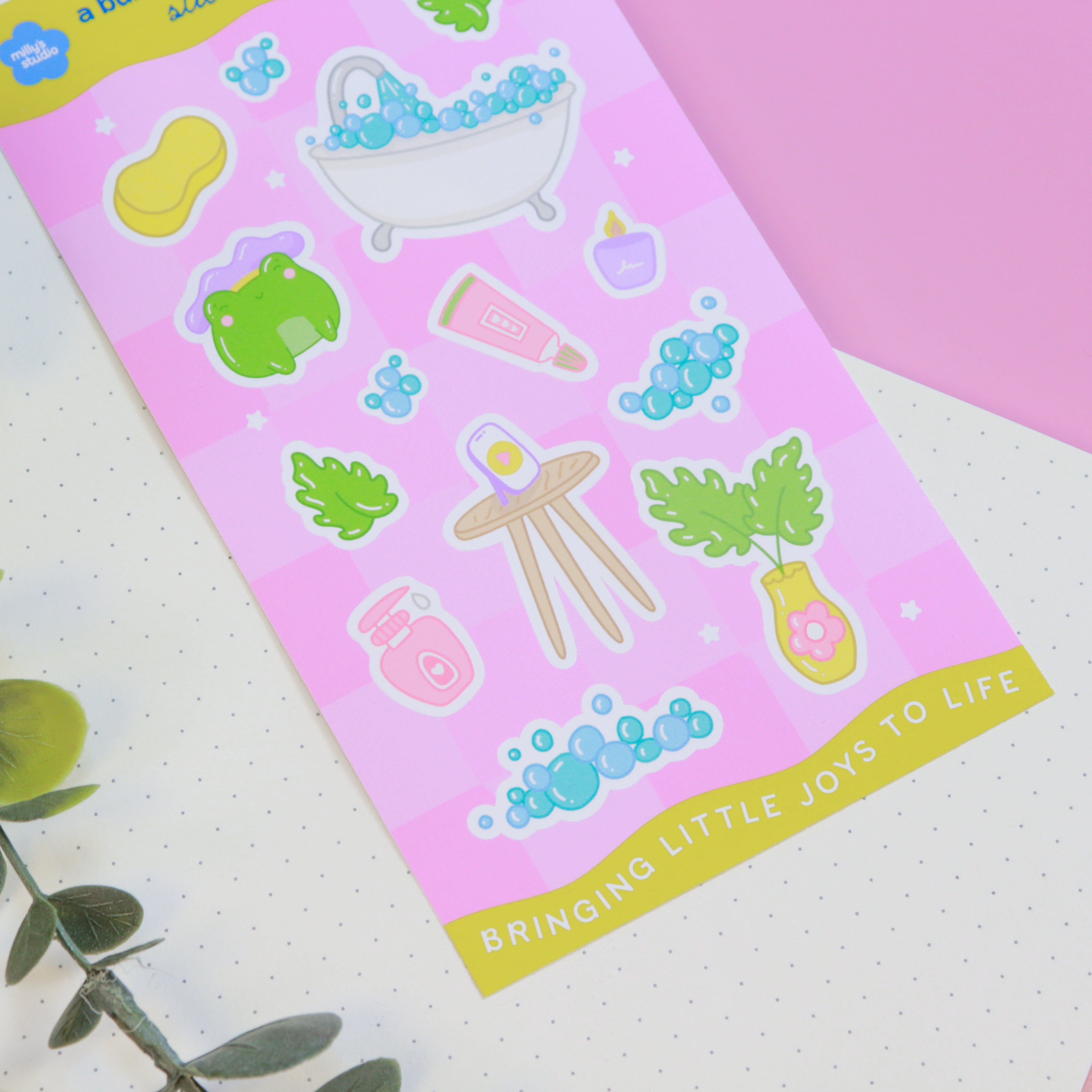 A Bubble Bath & a Podcast Sticker Sheet