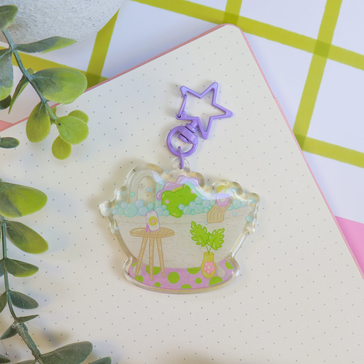 A Bubble Bath & a Podcast Acrylic Keyring