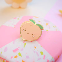 Smiley Peach Enamel Pin